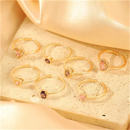 Copper Gold Plated Silver Plated Inlay Geometric Cross Zircon Open Rings