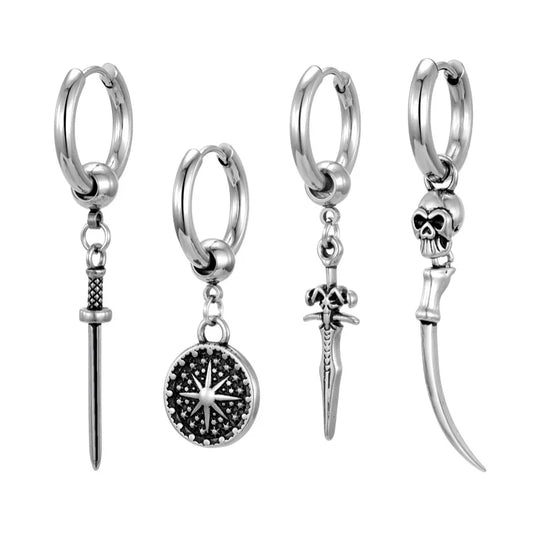 Retro Snowflake Stainless Steel Plating Dangling Earrings 1 Piece