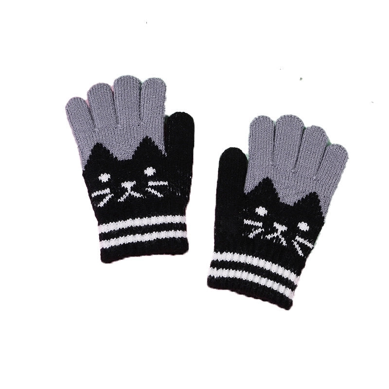 Children Unisex Cute Cat Elk Gloves