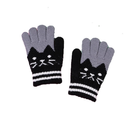 Children Unisex Cute Cat Elk Gloves