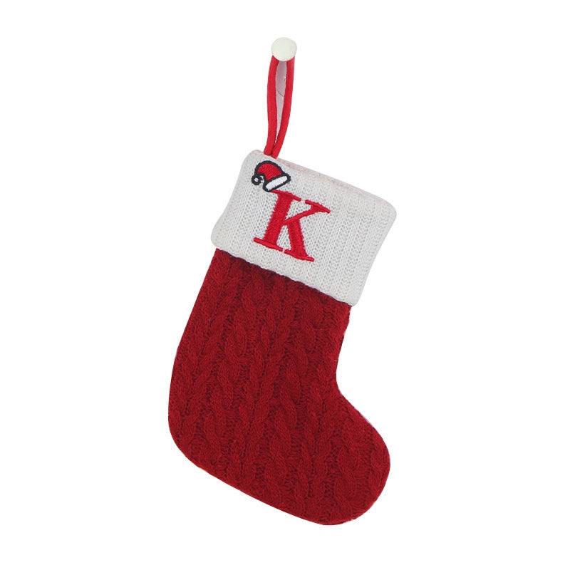 Hot Spot Foreign Trade Exquisite Christmas Socks Wool Knitted Christmas Socks Letter Socks Christmas Pendant Gift Bag