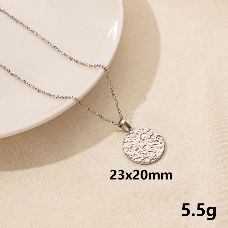 Minimalist Geometric Round 304 Stainless Steel Plating Pendant Necklace