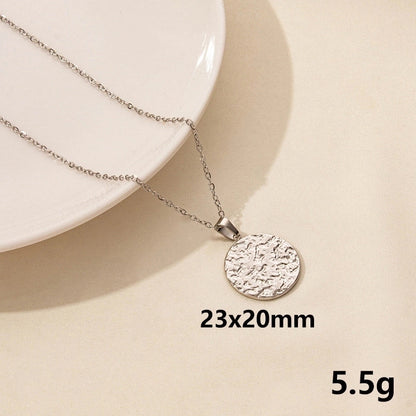 Minimalist Geometric Round 304 Stainless Steel Plating Pendant Necklace