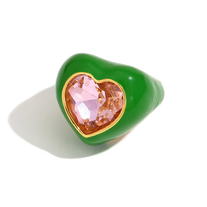 Minimalist Fashion Ellipse Quadrilateral Round Geometric Stainless Steel 18K Gold Plated Rings