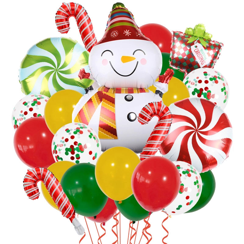 Christmas Minimalist Classic Style Color Block Aluminum Film Christmas Festival Balloons