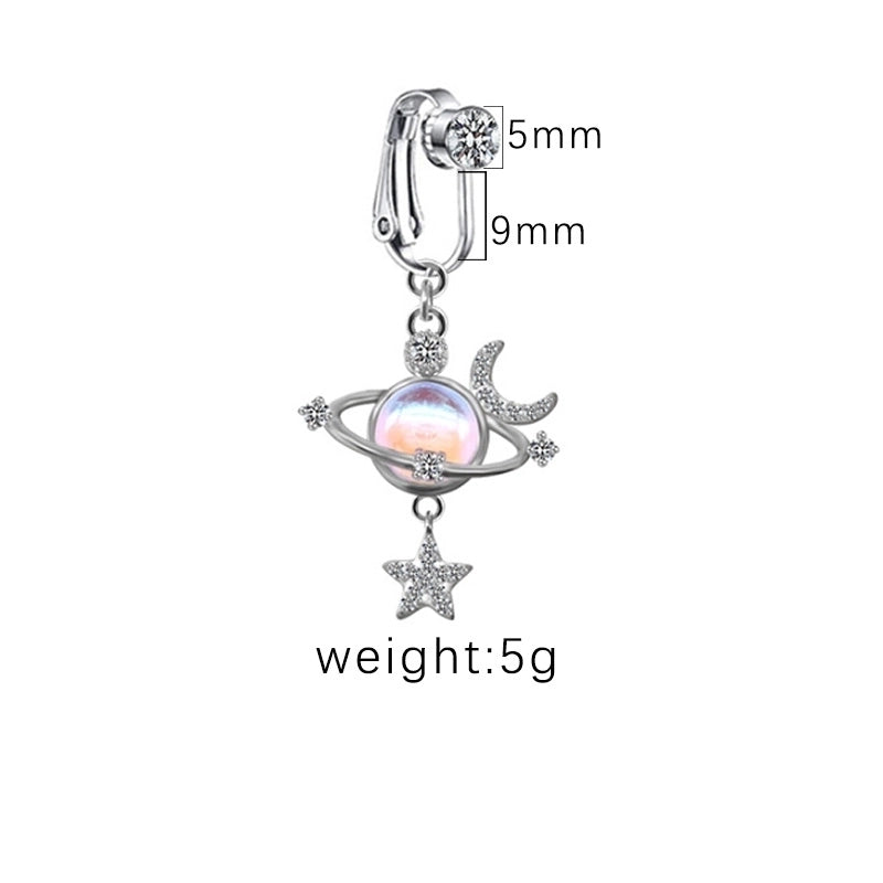 1 Piece Belly Rings Sexy Heart Shape Butterfly Planet 316L Stainless Steel Alloy Plating Inlay Acrylic Rhinestones Glass White Gold Plated Gold Plated