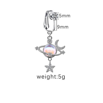 1 Piece Belly Rings Sexy Heart Shape Butterfly Planet 316L Stainless Steel Alloy Plating Inlay Acrylic Rhinestones Glass White Gold Plated Gold Plated