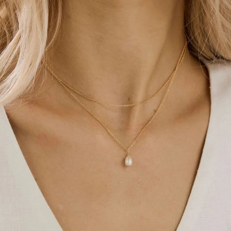 IG Style Minimalist Geometric 316L Stainless Steel 18K Gold Plated Pendant Necklace