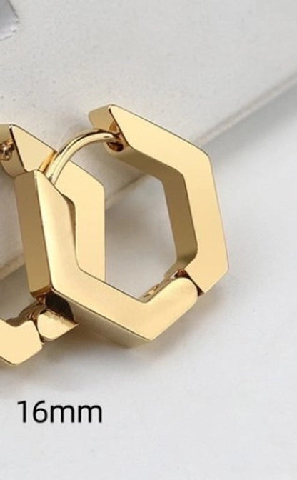 1 Piece Minimalist Solid Color Plating Stainless Steel Silver Plated Earrings