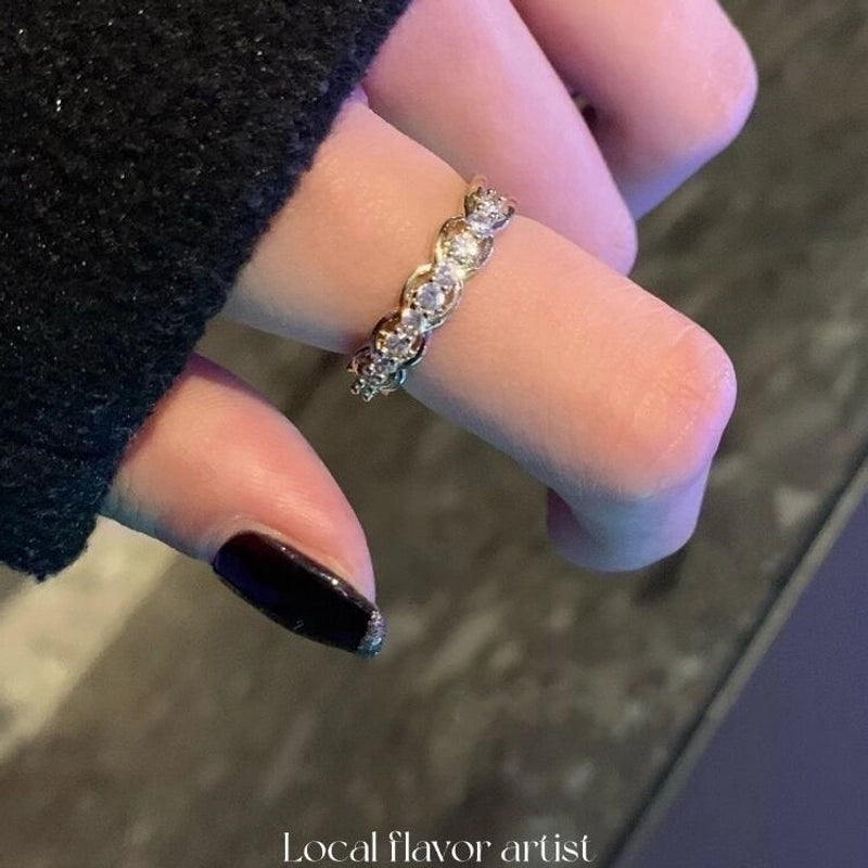 Minimalist Butterfly Copper Butterfly Inlay Zircon Open Ring