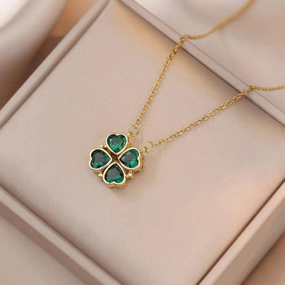 Minimalist Heart Shape Titanium Steel Inlay Rhinestones Women\'s Pendant Necklace