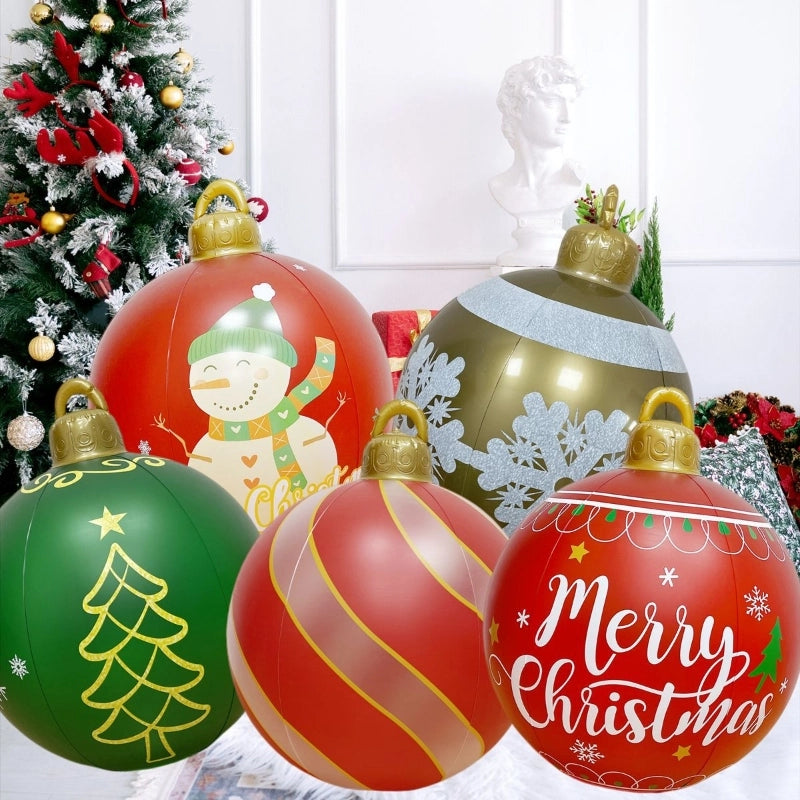 Christmas Fashion Letter Stripe Snowflake PVC Outdoor Ball