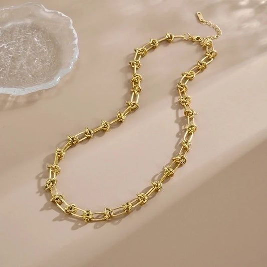 304 Stainless Steel 18K Gold Plated Hip-Hop Plating Geometric Necklace