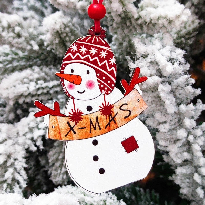 Cross-border Christmas Decorations Christmas Tree Pendant Snowflake Hanging Ball Pine Cone Gift Bag Christmas Old Man Small Drum Butterfly