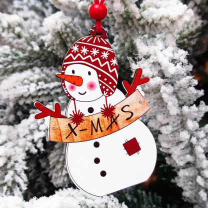 Cross-border Christmas Decorations Christmas Tree Pendant Snowflake Hanging Ball Pine Cone Gift Bag Christmas Old Man Small Drum Butterfly