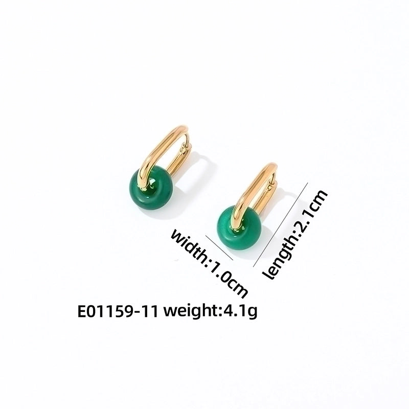 1 Pair Minimalist Oval Plating 304 Stainless Steel Gold Plated Earrings