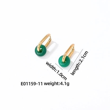 1 Pair Minimalist Oval Plating 304 Stainless Steel Gold Plated Earrings
