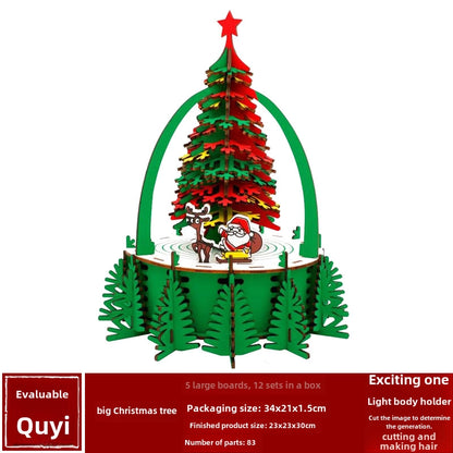 Stall Supply Children's Wooden 3D Puzzle Adult Puzzle Christmas Building Handmade Educational Model Toy