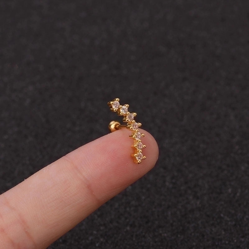 Ear Cartilage Rings & Studs Star 316L Stainless Steel Copper Zircon