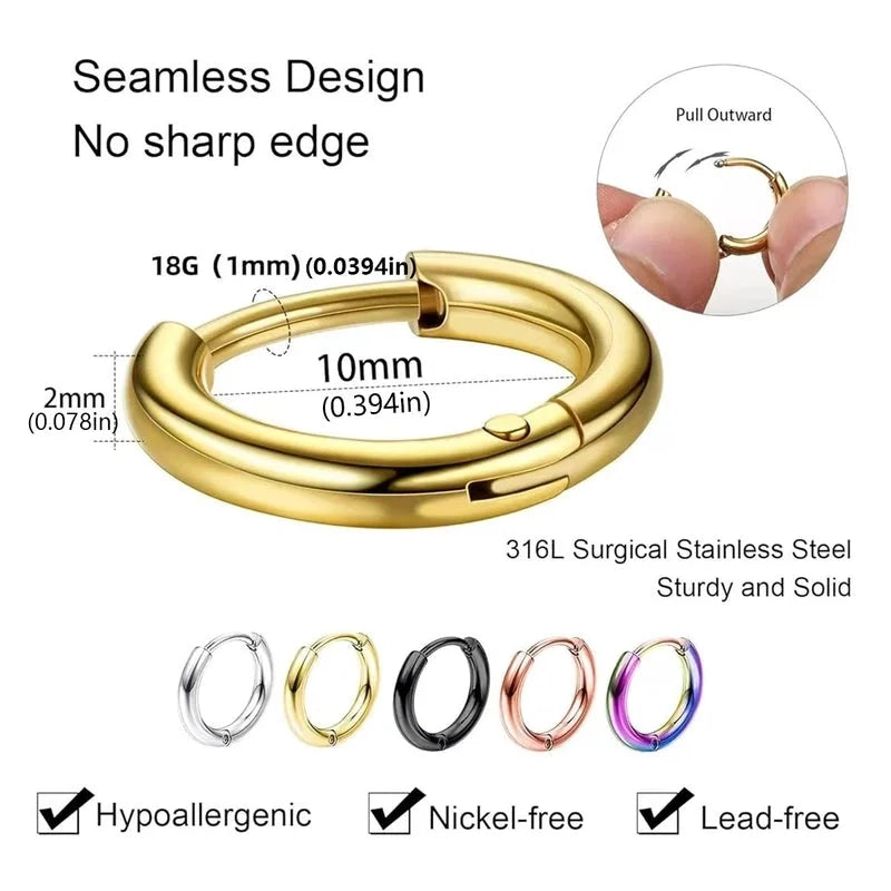 1 Pair Vintage Style Minimalist Round 304 Stainless Steel 18K Gold Plated Stainless Steel Earrings