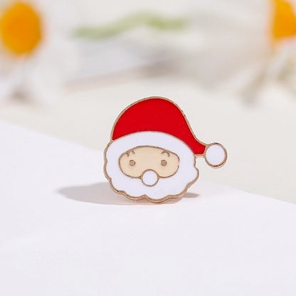 Cartoon Style Pin Santa Claus Alloy Enamel Unisex Brooches
