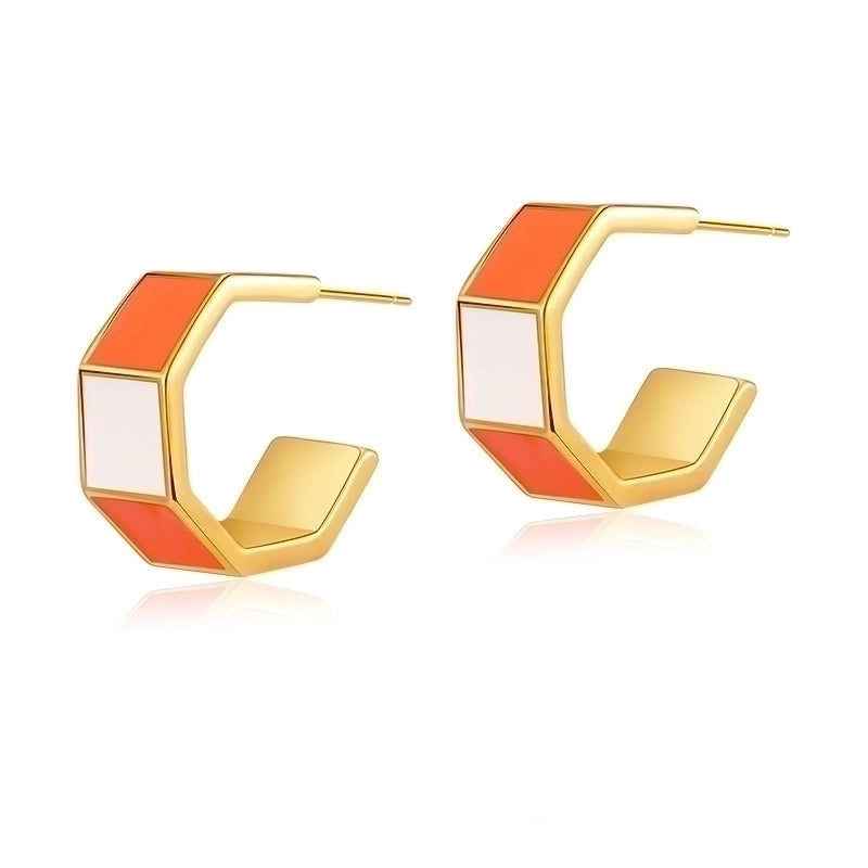 1 Pair Retro Sweet Triangle Devil\'s Eye Heart Shape Enamel Plating Inlay Copper Zircon 18k Gold Plated Ear Studs