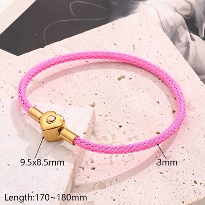 Casual Minimalist Classic Style Simple Solid Color 304 Stainless Steel Wire Rope 18K Gold Plated Bracelets In Bulk