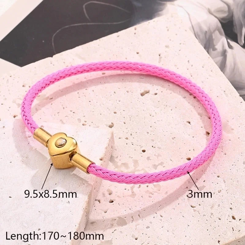Casual Minimalist Classic Style Simple Solid Color 304 Stainless Steel Wire Rope 18K Gold Plated Bracelets In Bulk