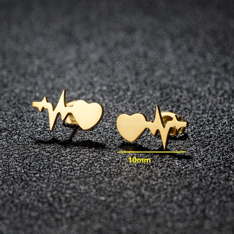 1 Pair Sweet Minimalist Artistic Animal Irregular Polishing Plating 304 Stainless Steel 18K Gold Plated Ear Studs
