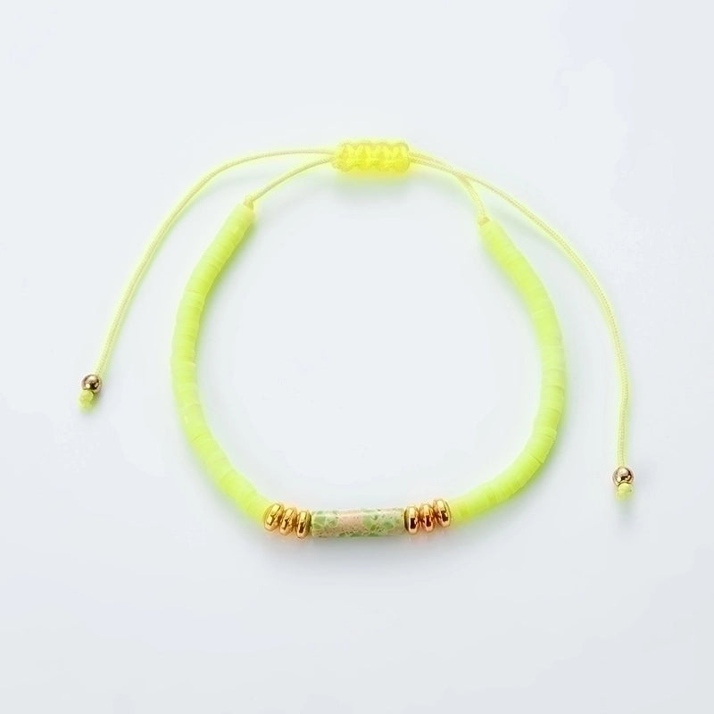Minimalist Solid Color Natural Stone Rope Handmade Knitting Drawstring Bracelets