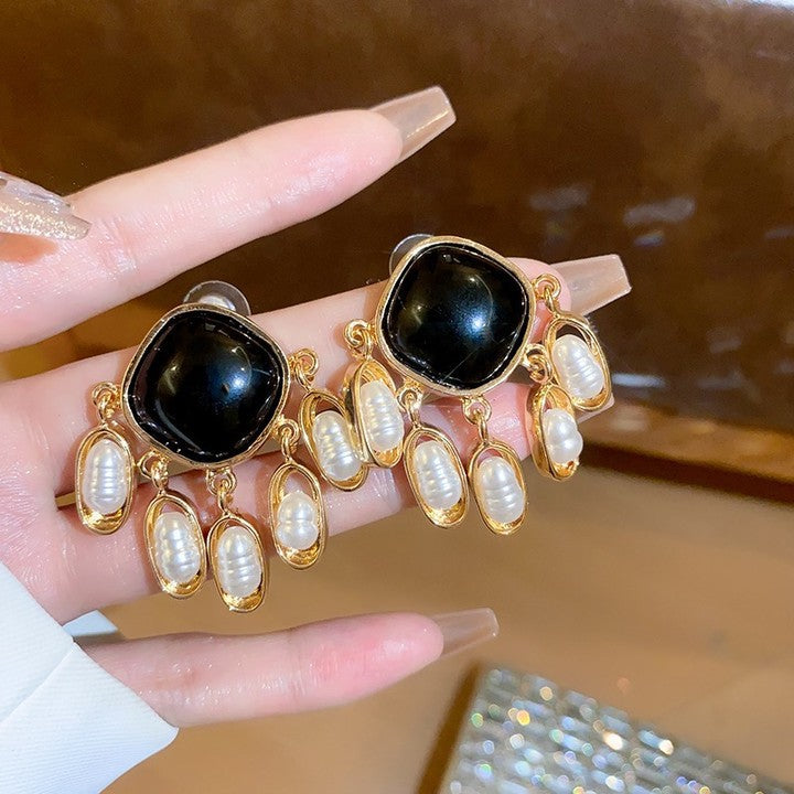 2 Pieces Minimalist Round Ellipse Geometric Copper Electroplating Earrings