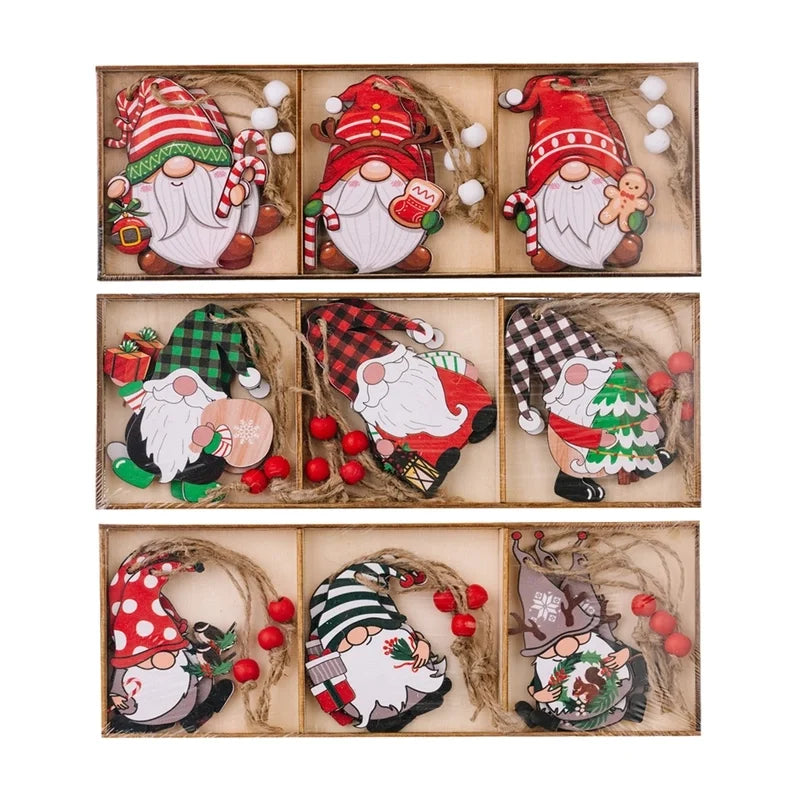 Christmas Cartoon Style Doll Wood Party Hanging Ornaments