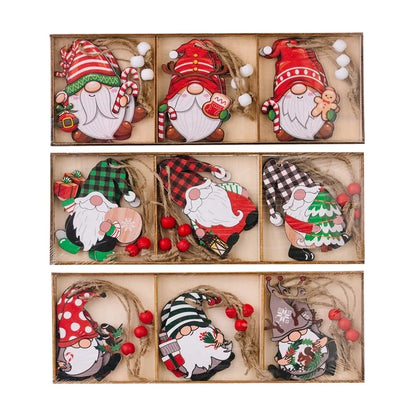 Christmas Cartoon Style Doll Wood Party Hanging Ornaments