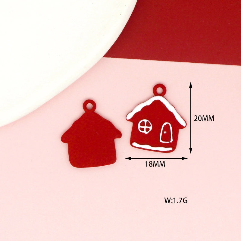 10 PCS/Package 17 * 21mm 17 * 22mm 19 * 24mm Alloy Rhinestones Penguin Christmas Tree Snowman Pendant Jewelry Accessories