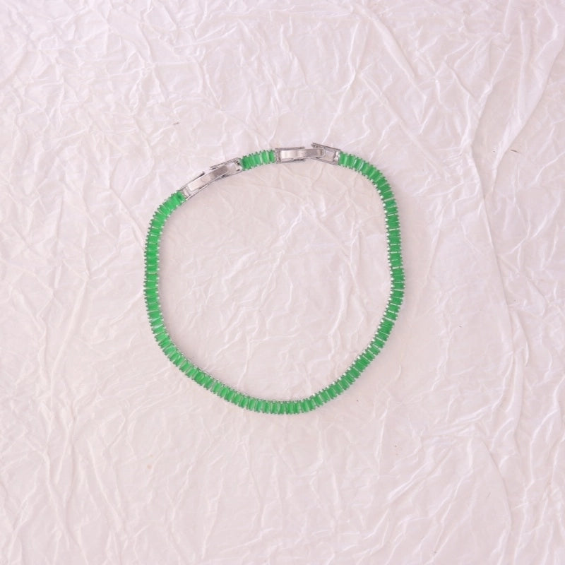 IG Style French Style Classic Style Geometric 304 Stainless Steel Titanium Steel 18K Gold Plated Zircon Bracelets In Bulk