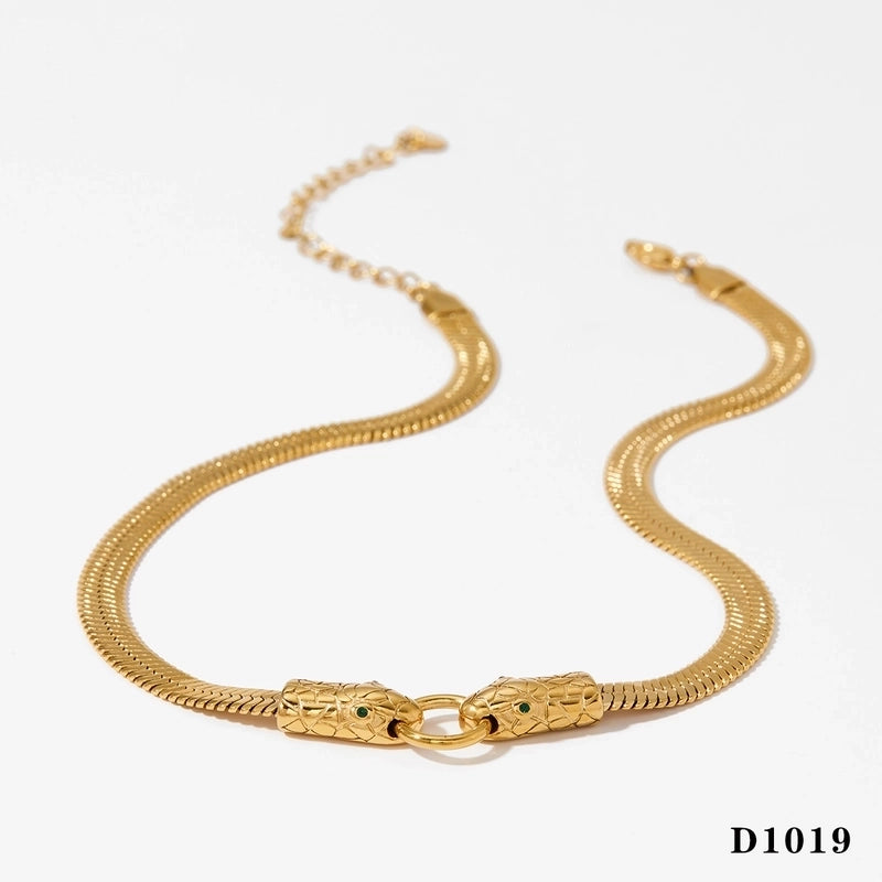 Modern Style Artistic Snake 304 Stainless Steel 316 Stainless Steel 16K Gold Plated White Gold Plated Gold Plated Plating Necklace