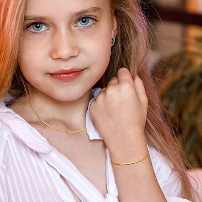 Sweet IG Style Solid Color 304 Stainless Steel 18K Gold Plated Bracelets Necklace