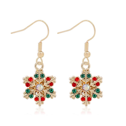 Fashion Christmas Tree Gloves Alloy Plating Inlay Artificial Gemstones Christmas Women's Drop Earrings 1 Pair