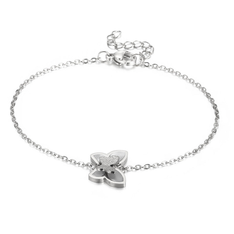 Titanium Steel 18K Gold Plated Elegant Streetwear Plating Inlay Butterfly Shell Bracelets Earrings Necklace