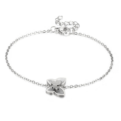 Titanium Steel 18K Gold Plated Elegant Streetwear Plating Inlay Butterfly Shell Bracelets Earrings Necklace