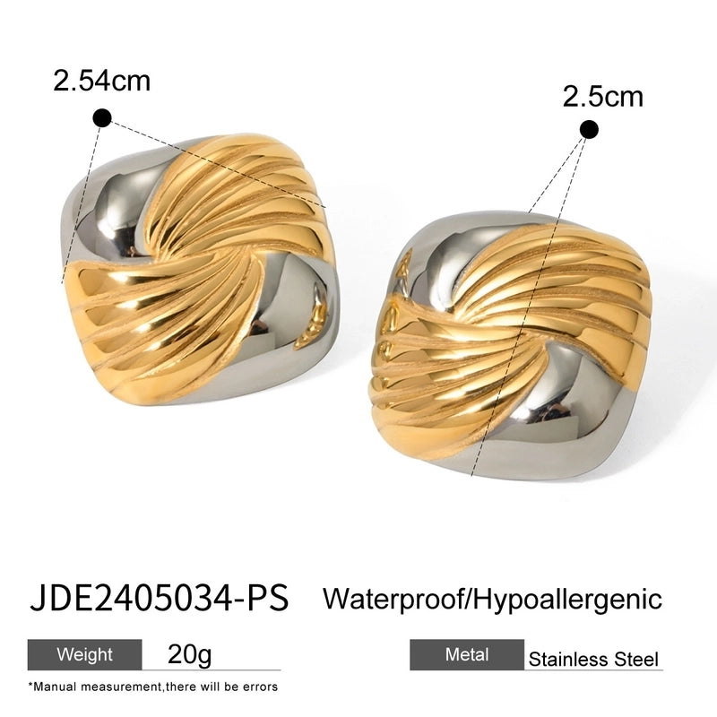1 Pair Elegant Minimalist Classic Style Geometric Mixed Color Plating 304 Stainless Steel Ear Studs