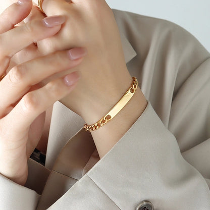 Hip-Hop Solid Color 304 Stainless Steel 18K Gold Plated Bracelets Necklace