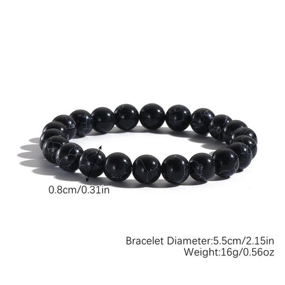 Retro Round Natural Stone Bracelets In Bulk