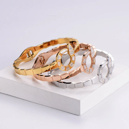 IG Style Women Metal Diamond Fruit Stainless Steel Bangles