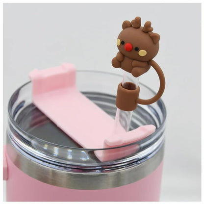 Christmas Casual Elegant Santa Claus Silica Gel Straw Decorative Cap 1 Set