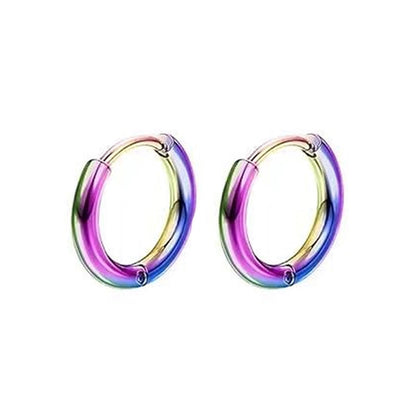 1 Pair Vintage Style Minimalist Round 304 Stainless Steel 18K Gold Plated Stainless Steel Earrings