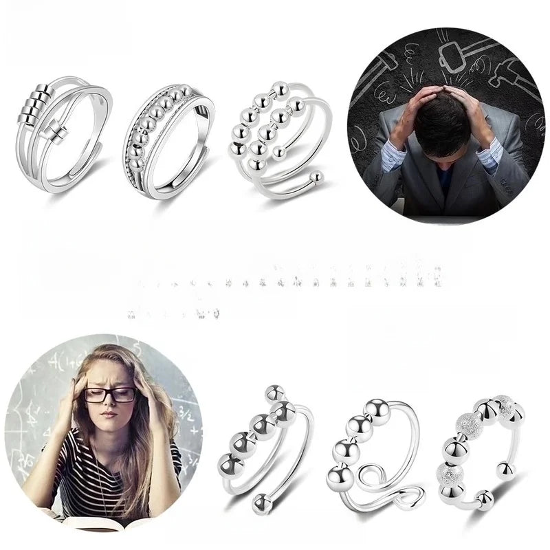 Minimalist Geometric Copper Open Rings Anxiety Ring