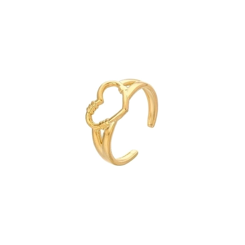 Fashion Geometric 304 Stainless Steel 18K Gold Plated Plating Open Ring