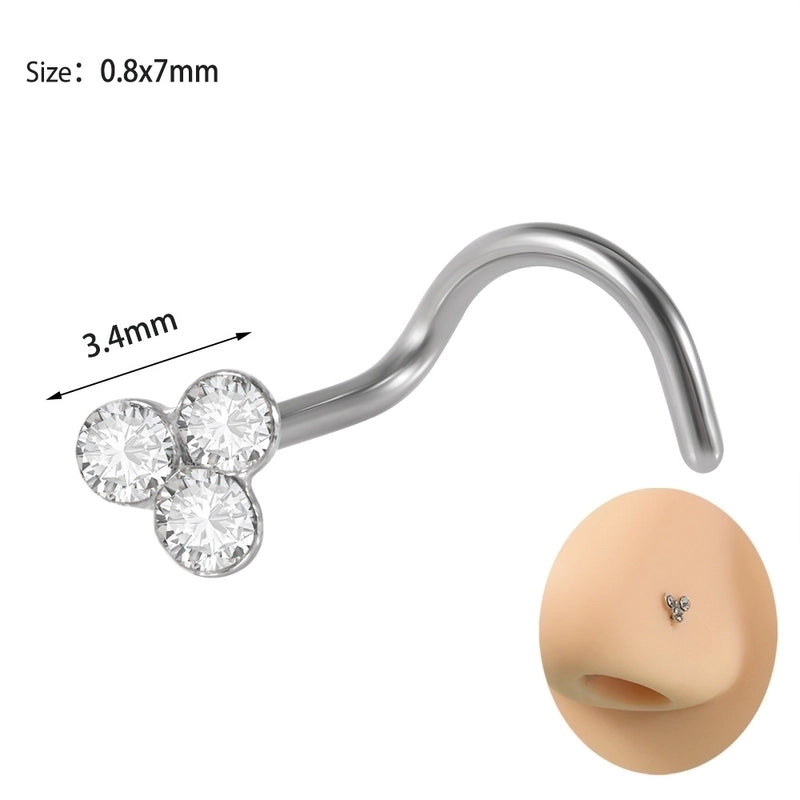 2 Pieces Nose Rings & Studs Minimalist Star 304 Stainless Steel Inlay Rhinestones