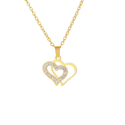 Elegant Heart Shape 304 Stainless Steel Plating Pendant Necklace